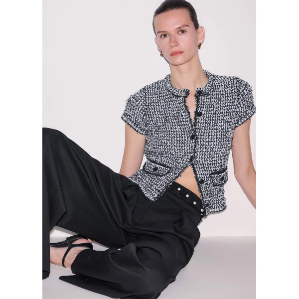 Me + Em Textured Crop Jacket