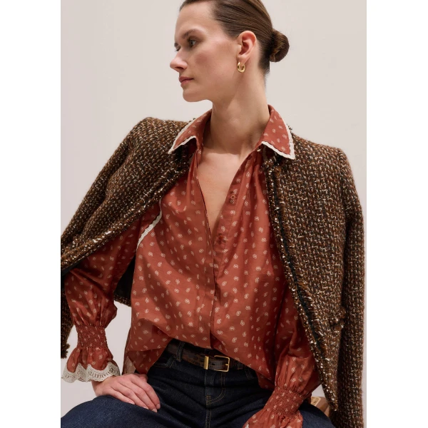 Cotton + Silk – luxury British Orange in Me and Em exclusively at Luxury Shoes 