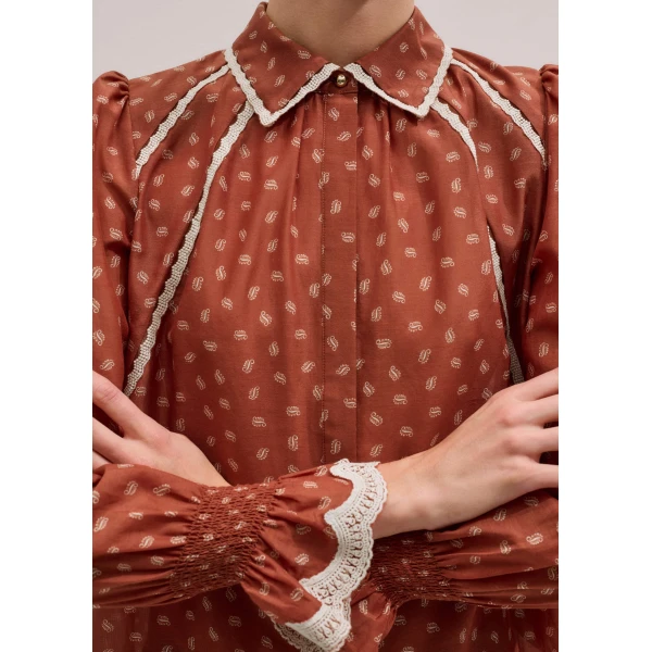 Cotton + Silk – luxury British Orange in Me and Em exclusively at Luxury Shoes 