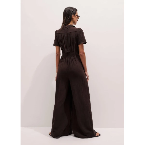 Cotton Cheesecloth – luxury British Brown in Me and Em exclusively at Luxury Shoes 