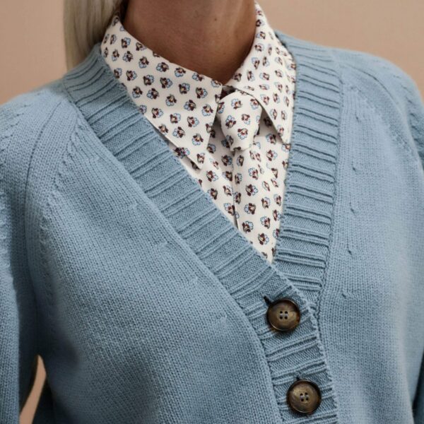Me and Em V-Neck Raglan Cardigan
Merino + Cashmere Knit, view 2