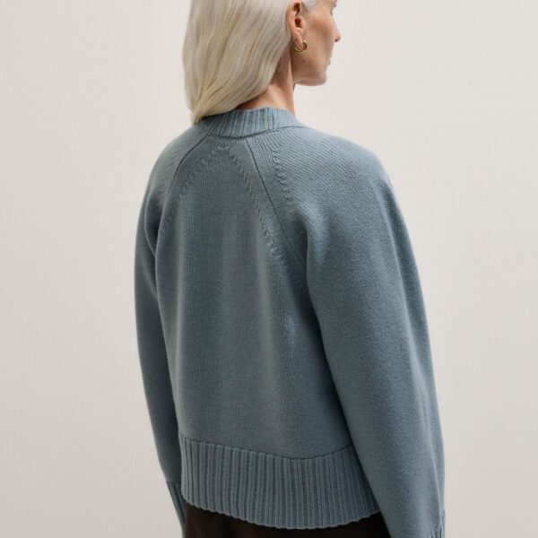Me and Em V-Neck Raglan Cardigan
Merino + Cashmere Knit, view 3