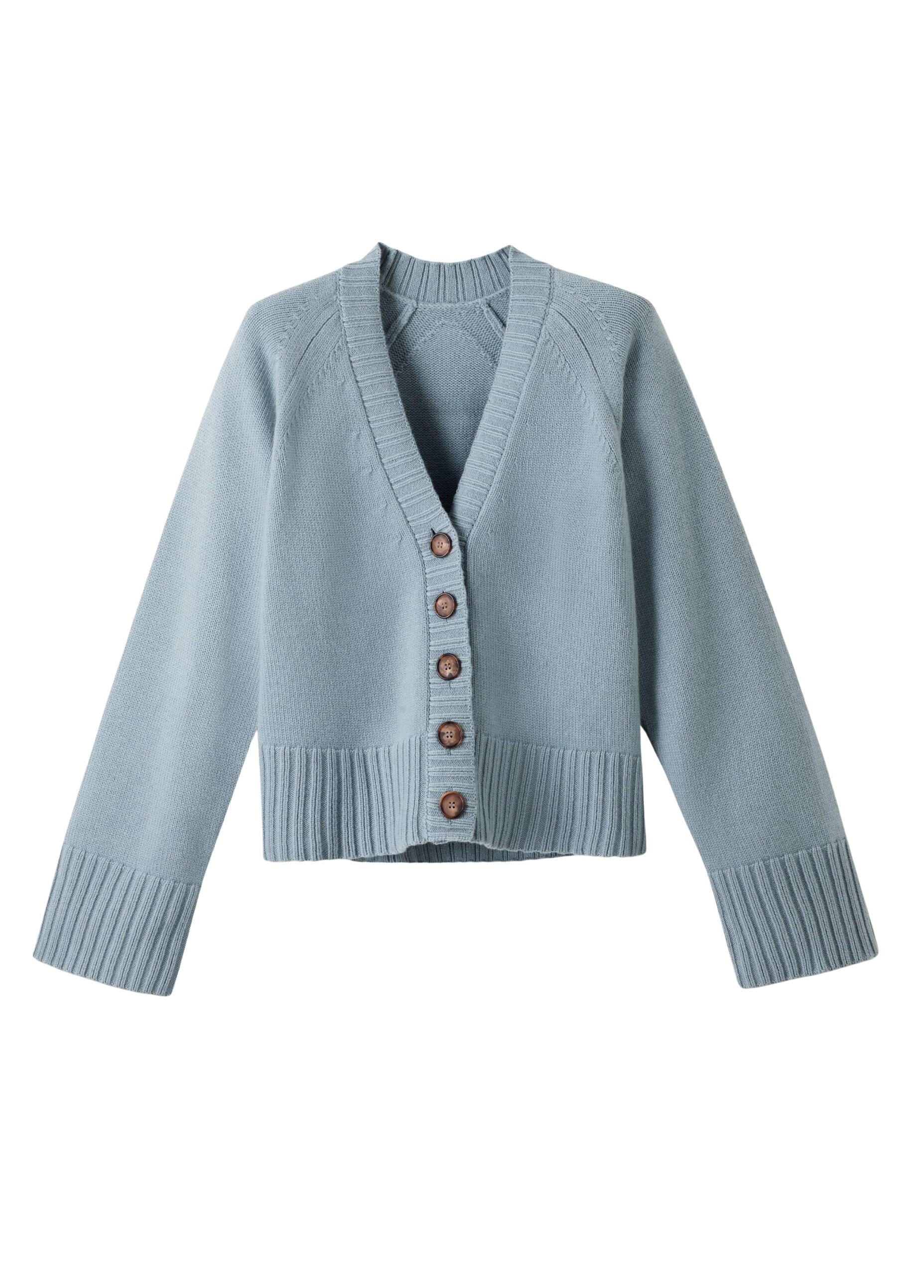 Me and Em V-Neck Raglan Cardigan
Merino + Cashmere Knit