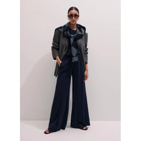 Cotton Cheesecloth – luxury British Blue in Me and Em exclusively at Luxury Shoes 