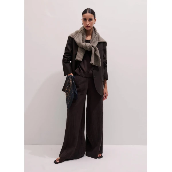 Cotton Cheesecloth – luxury British Brown in Me and Em exclusively at Luxury Shoes 