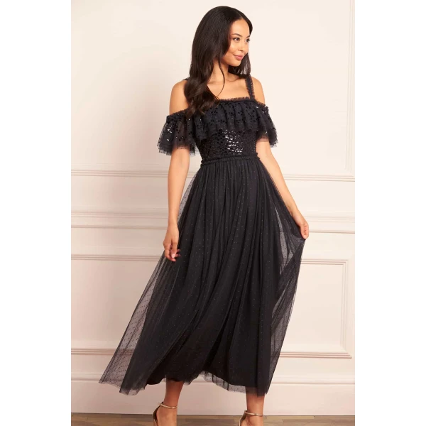 Needle and Thread cocktail dress - sequin embellished | Shop luxury evening wear at Luxury Shoes 
