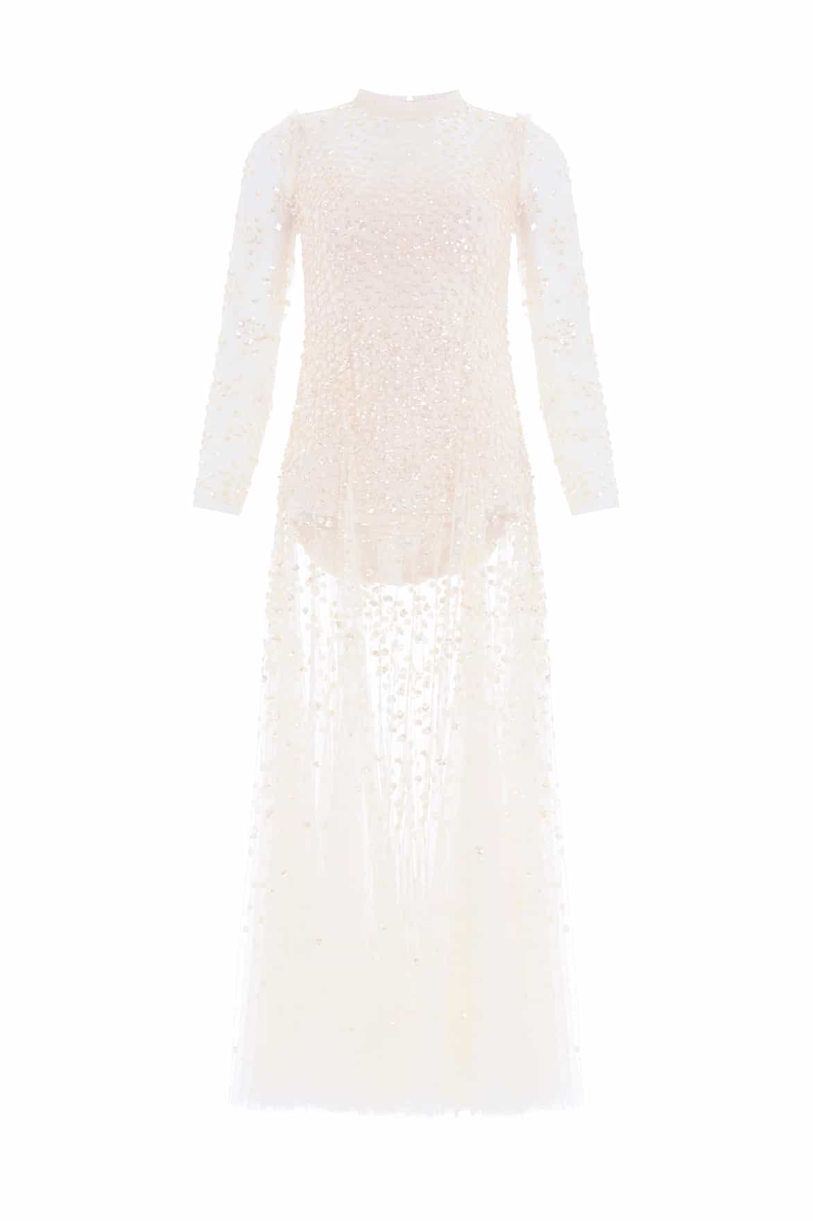 Needle and Thread Leila Dot Sheer Ankle Gown