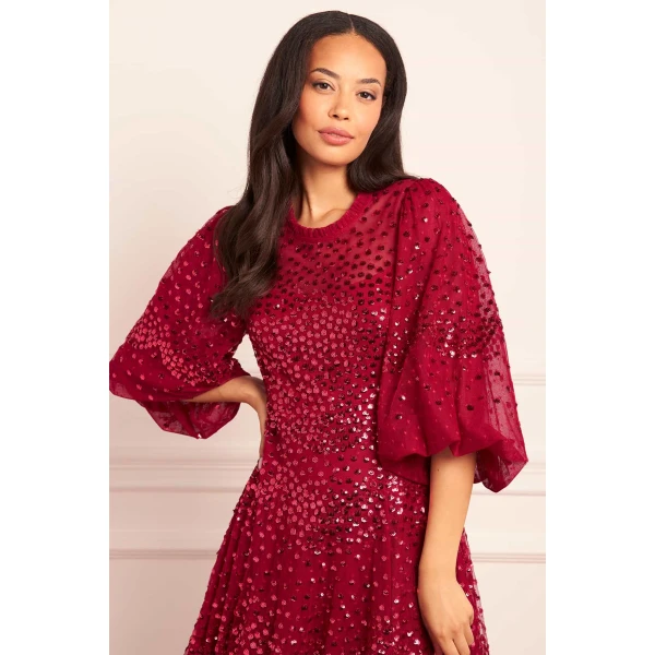 Needle and Thread cocktail dress - sequin embellished | Shop luxury evening wear at Luxury Shoes 