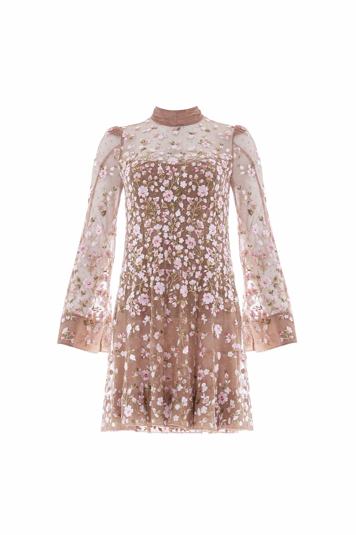 Needle and Thread Sylvia Rose Long Sleeve Micro Mini Dress
