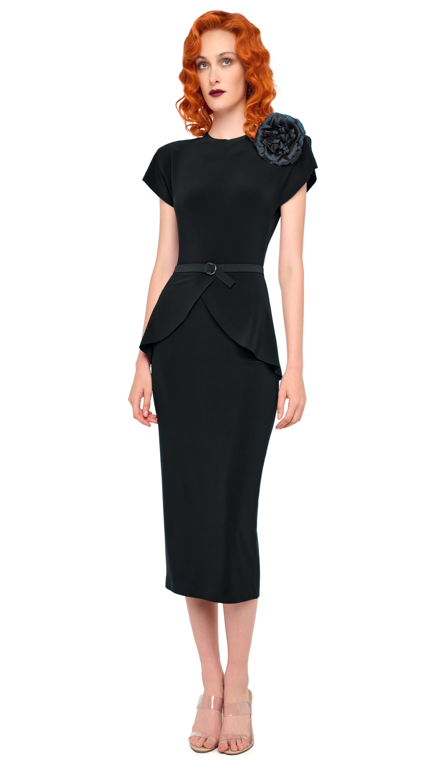 Norma Kamali Cap Sleeve Peplum Dress | Ready to Wear Collection Luxury Shoes Elevate your elegance in this Norma Kamali from the resort wear edit