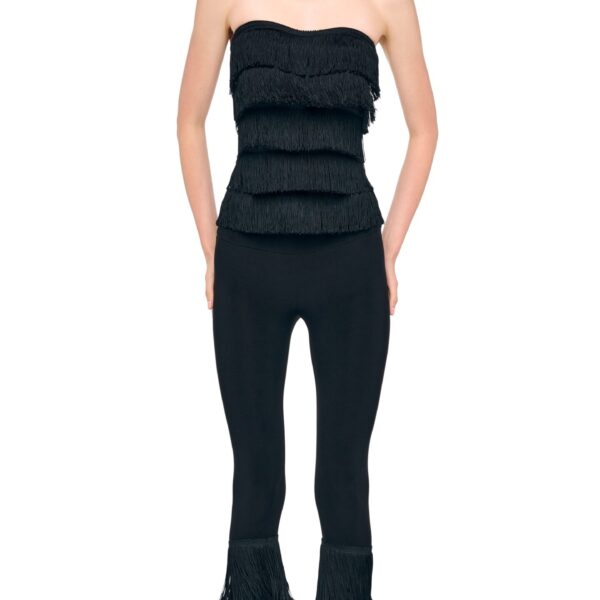 Norma Kamali Fringe Hem Cropped Legging, view 4