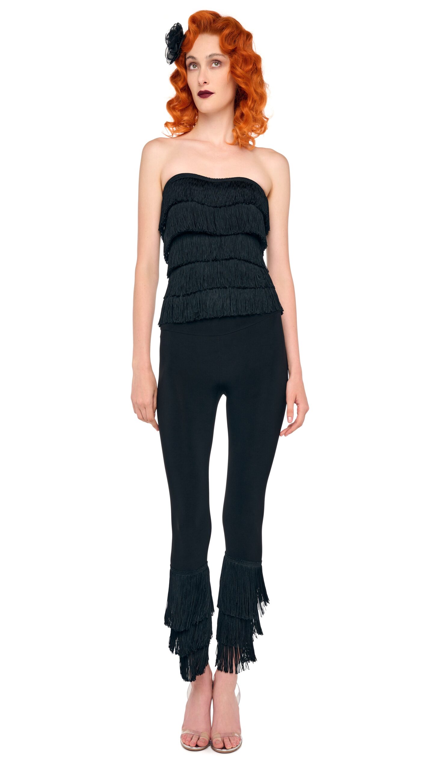 Norma Kamali Fringe Hem Cropped Legging | Ready to Wear Collection Luxury Shoes Elevate your elegance in this Norma Kamali from the resort wear edit