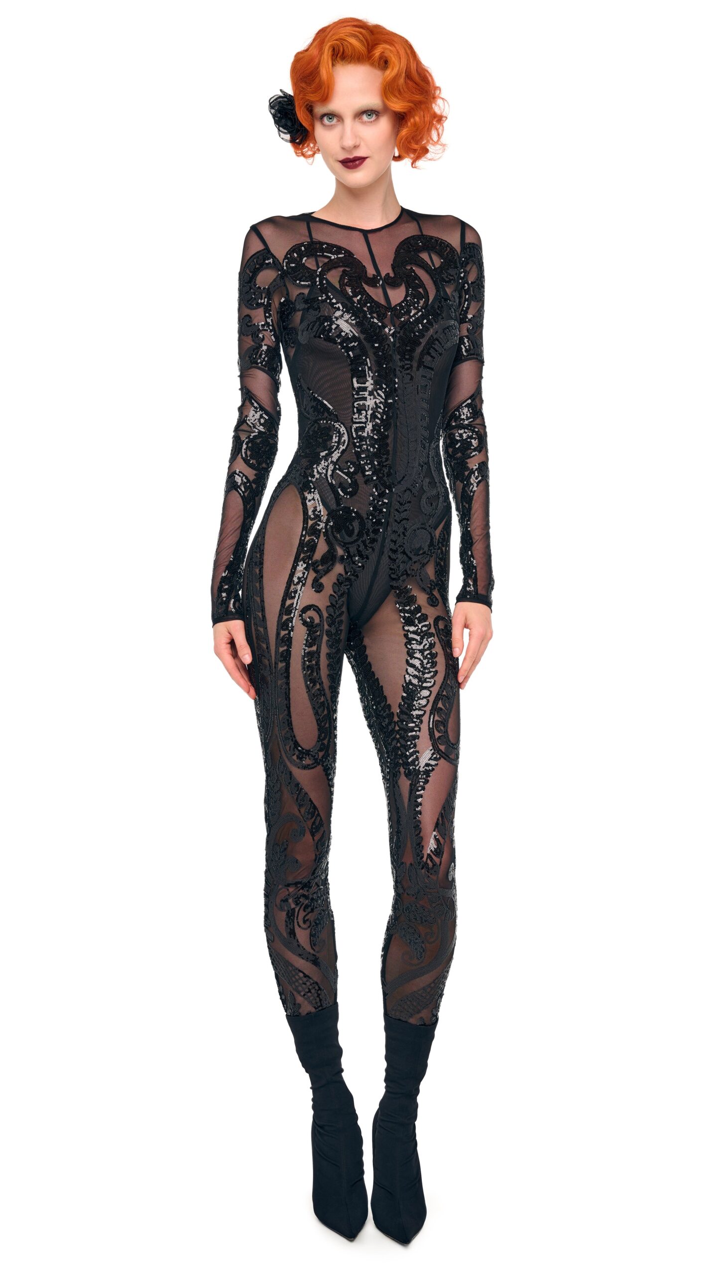 Norma Kamali Long Sleeve Crew Neck Catsuit | Ready to Wear Collection Luxury Shoes Elevate your elegance in this Norma Kamali from the resort wear edit