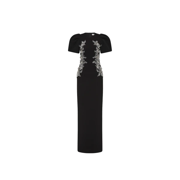 Rebecca Vallance Black Dresses The Zephyr Puff Sleeve Gown is striking in black