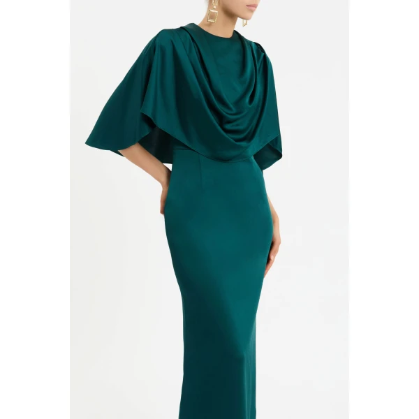 this gown seamlessly blends comfort with elevated style.