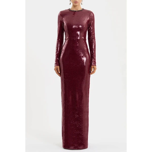 adorned with sequin embellishments. Detailed with diamante trim