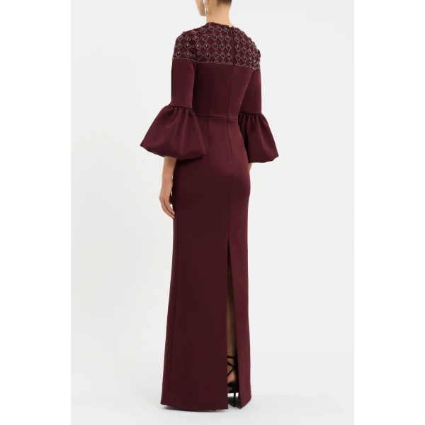 the column maxi skirt creates a refined silhouette