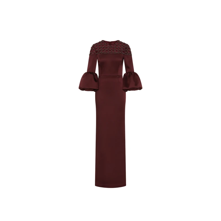 Rebecca Vallance Red Dresses The Alora Gown radiates timeless sophistication in a rich wine hue