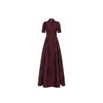 Rebecca Vallance Red Dresses The Arlette Short Sleeve Gown stuns in a rich wine hue