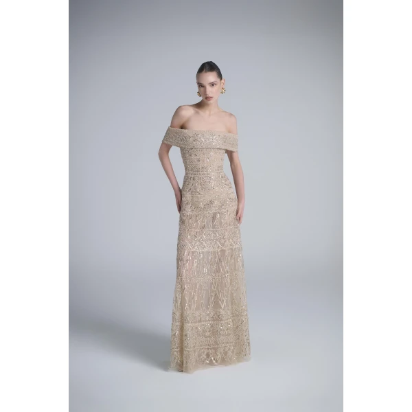 Saiid Kobeisy Beaded Tulle Dress