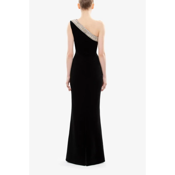 Saiid Kobeisy Crystal Embellished One-Shoulder Dress