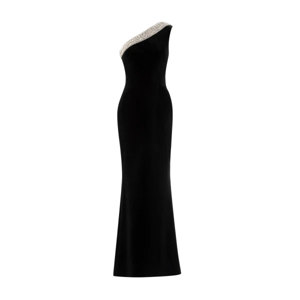 Saiid Kobeisy Crystal Embellished One-Shoulder Dress