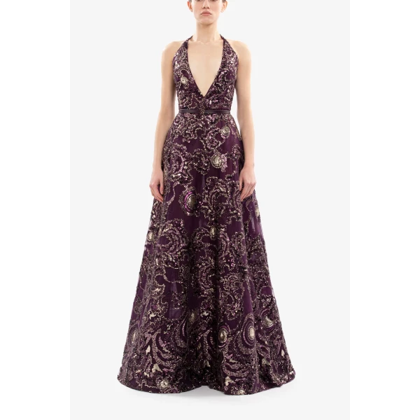 Saiid Kobeisy Embroidered Long Dress