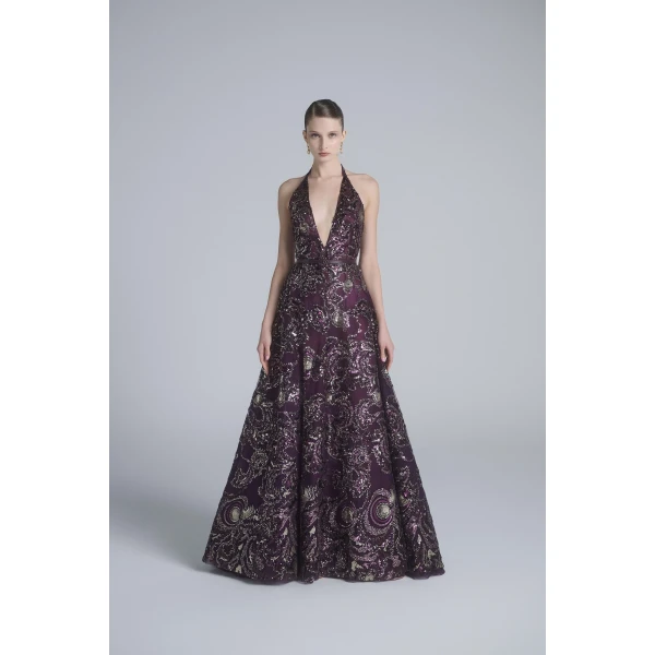 Saiid Kobeisy Embroidered Long Dress