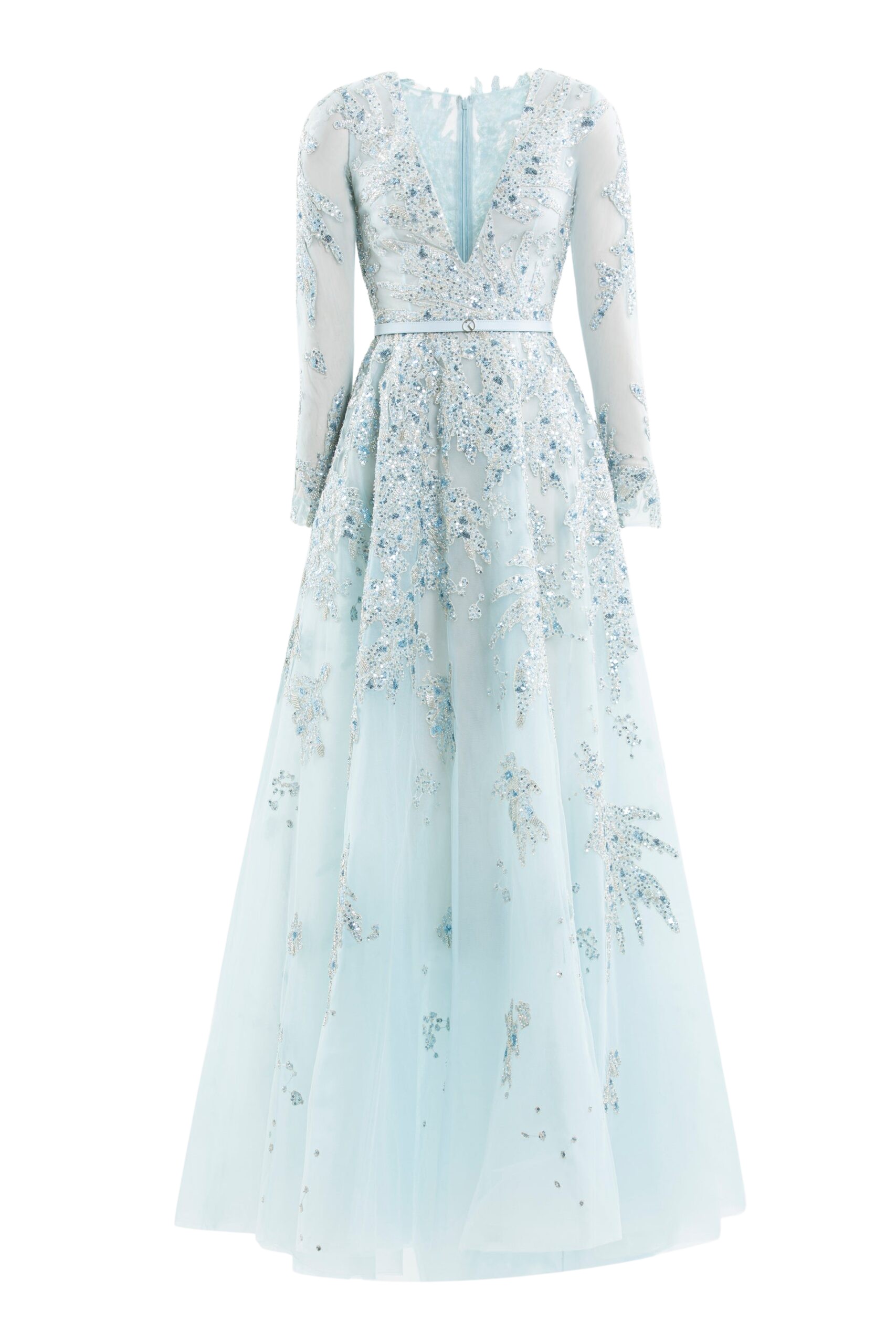 Saiid Kobeisy Embroidered Tulle Long Dress
