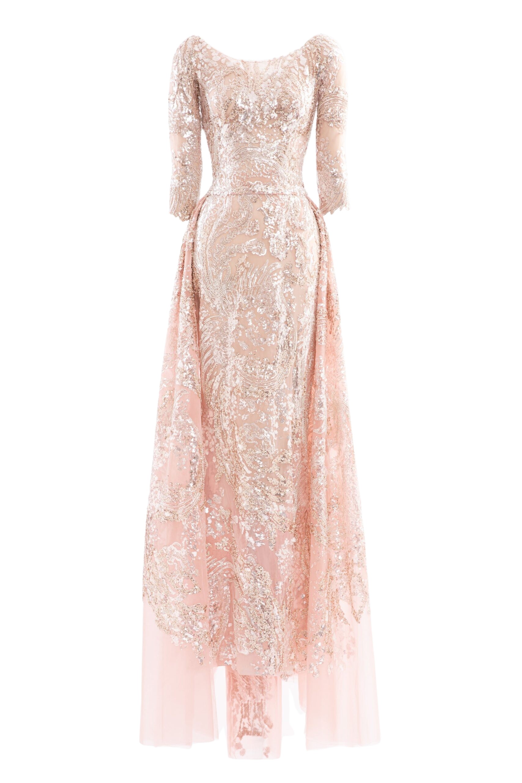 Saiid Kobeisy Embroidered long dress with overskirt