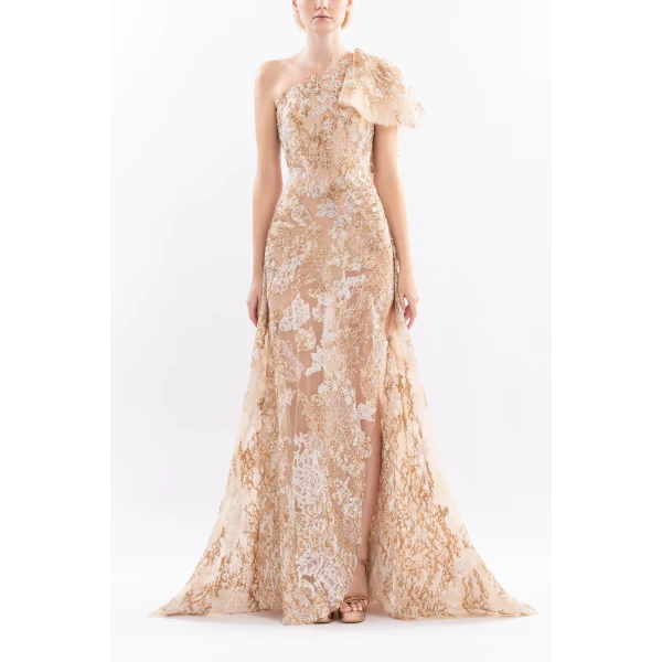 Saiid Kobeisy Embroidered one-shoulder dress