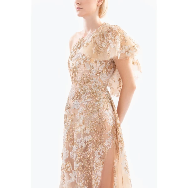 Saiid Kobeisy Embroidered one-shoulder dress