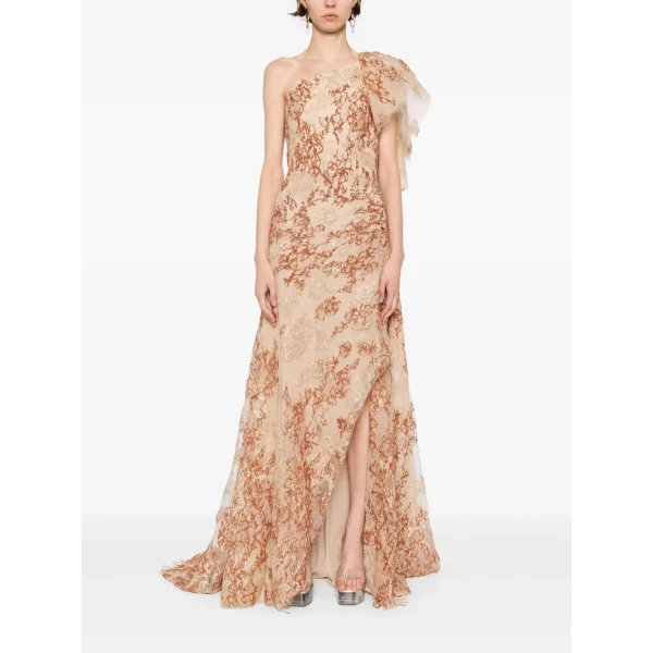 Saiid Kobeisy Embroidered one-shoulder dress