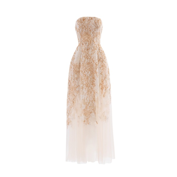 Saiid Kobeisy Embroidered strapless dress