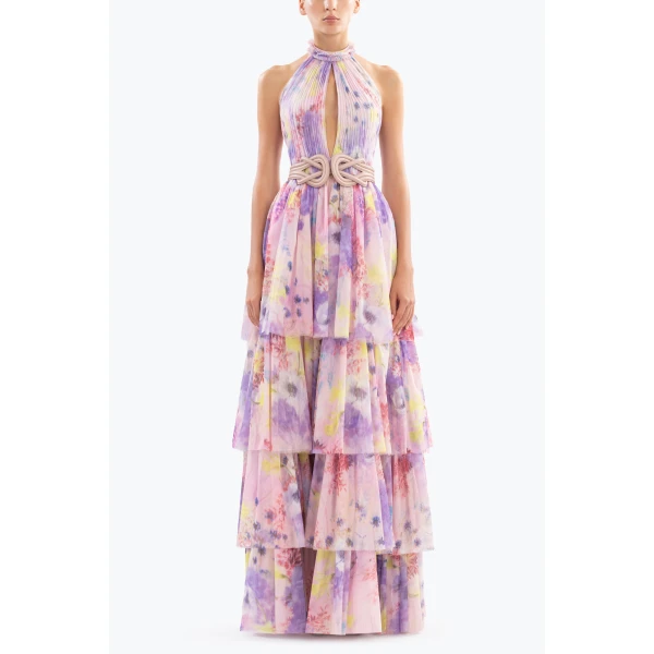 Saiid Kobeisy Floral printed long dress