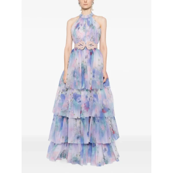 Saiid Kobeisy Floral printed long dress