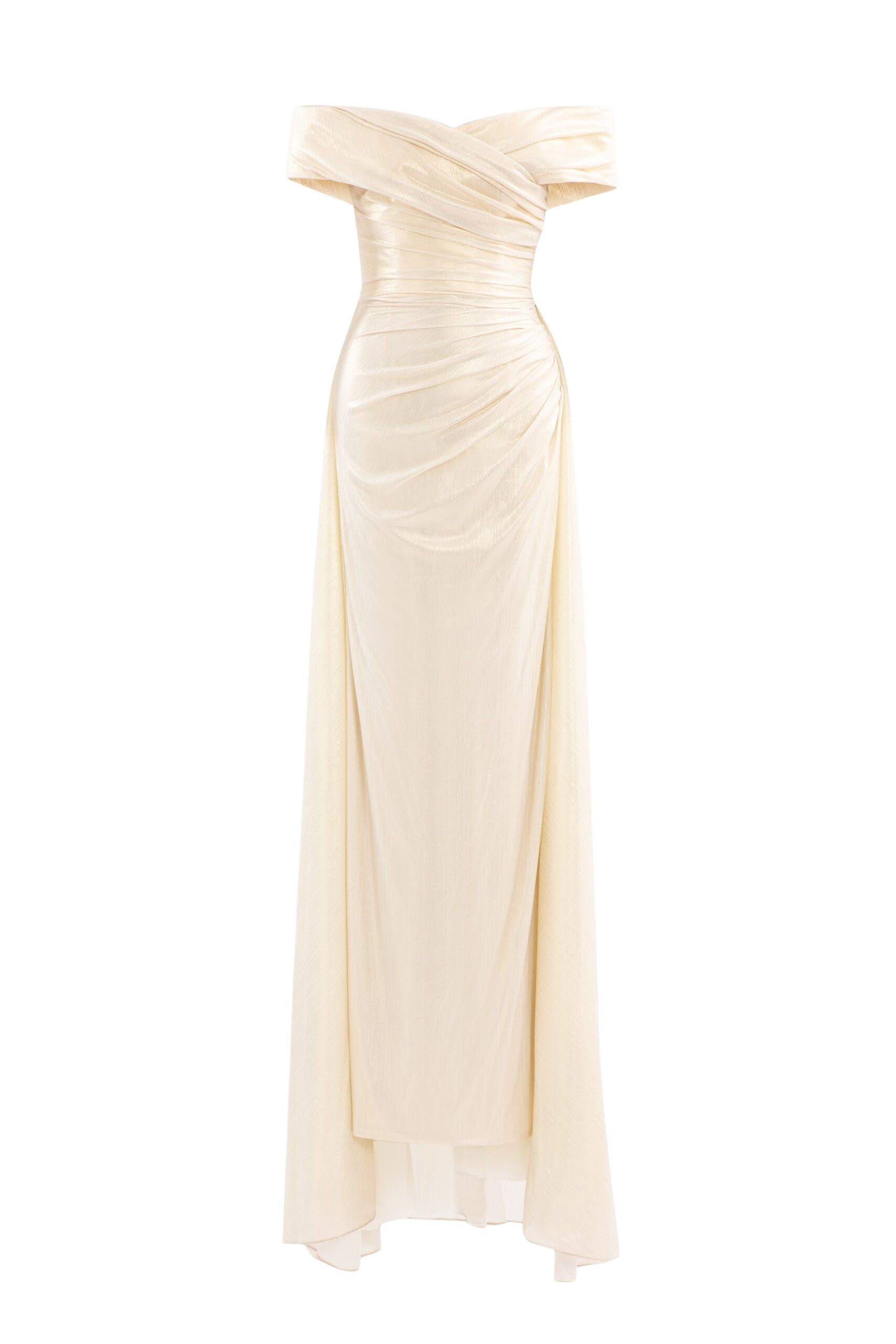 Saiid Kobeisy Gold lame off-shoulder dress