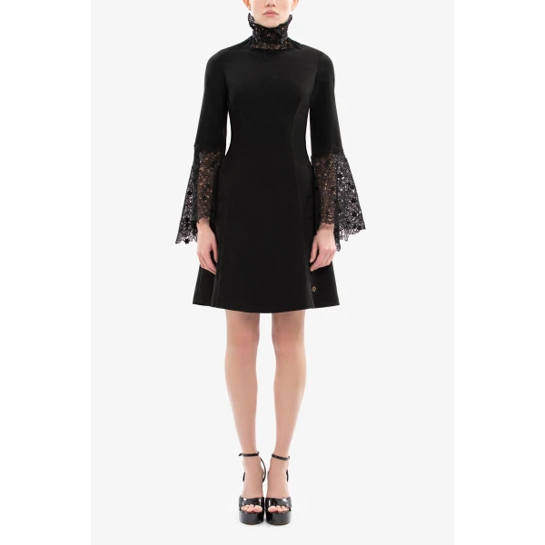 Saiid Kobeisy High neck short lace dress