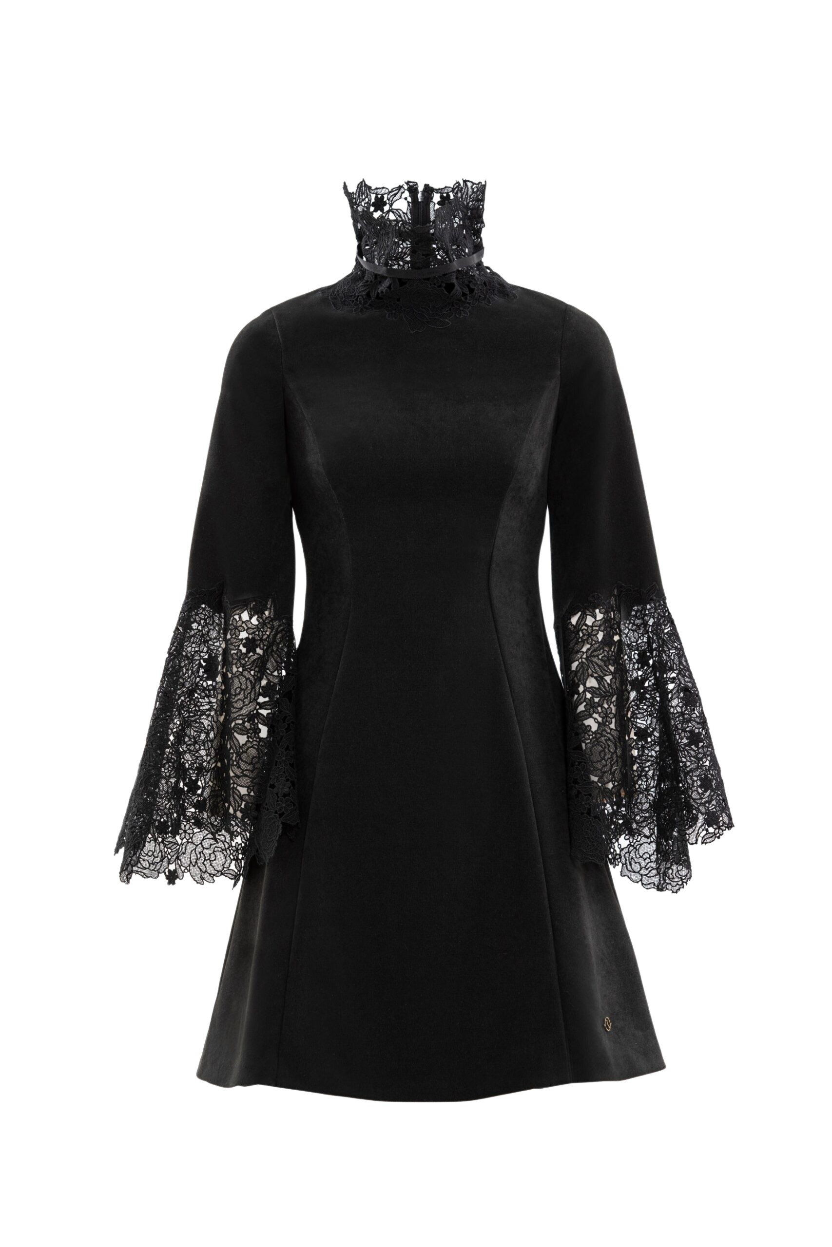 Saiid Kobeisy High neck short lace dress