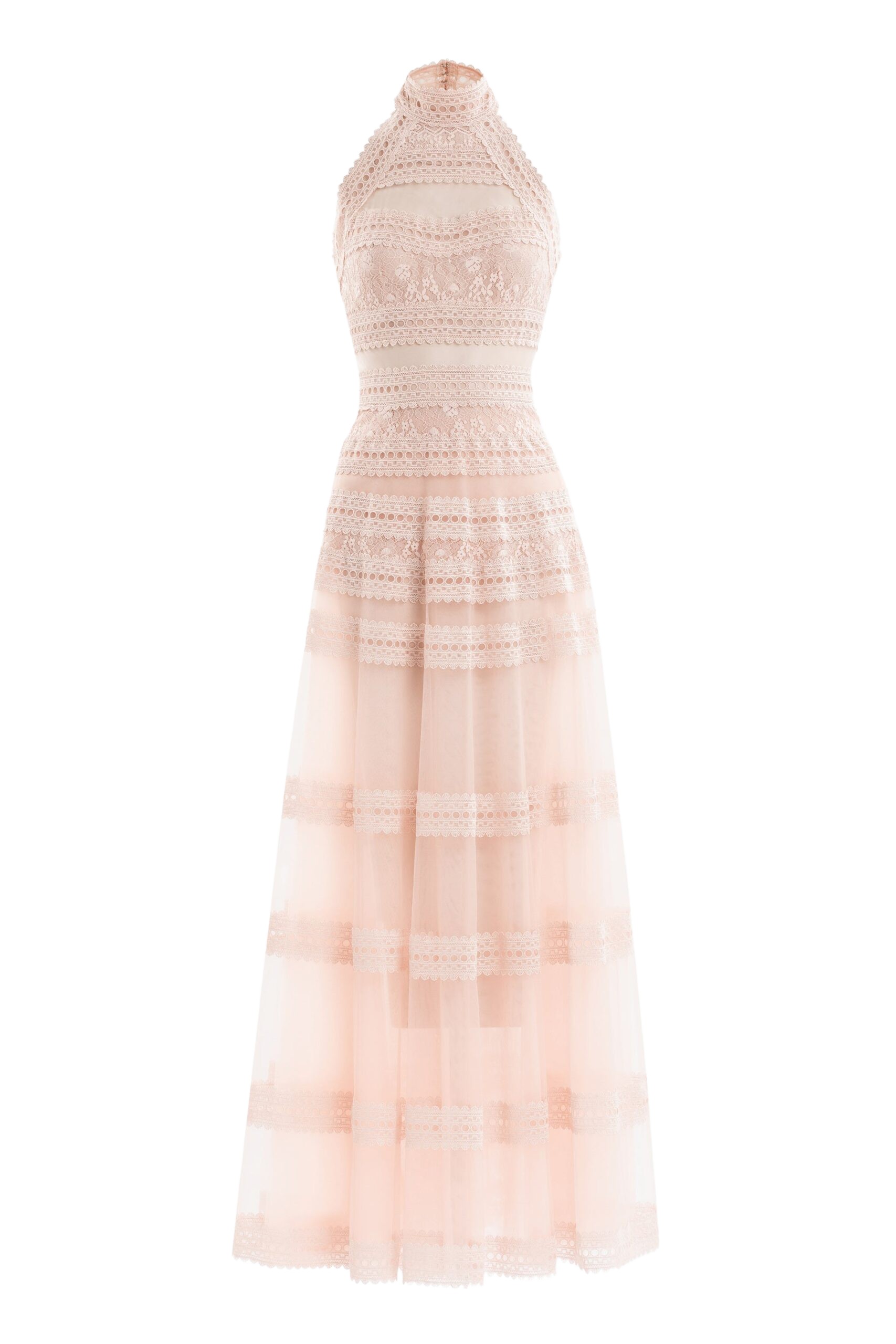 Saiid Kobeisy Lace striped long dress