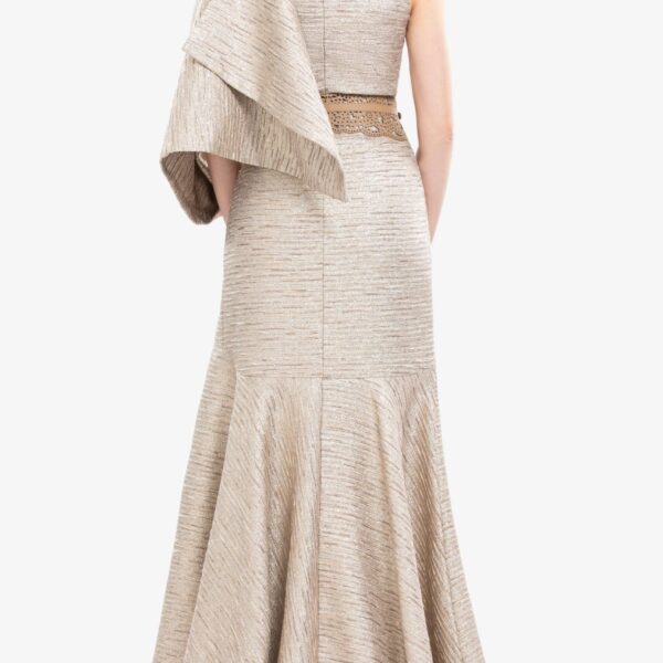 Saiid Kobeisy Light gold brocade dress, view 3