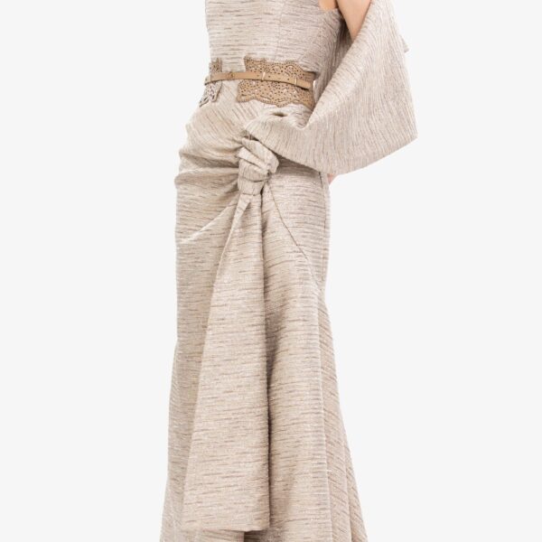 Saiid Kobeisy Light gold brocade dress, view 4