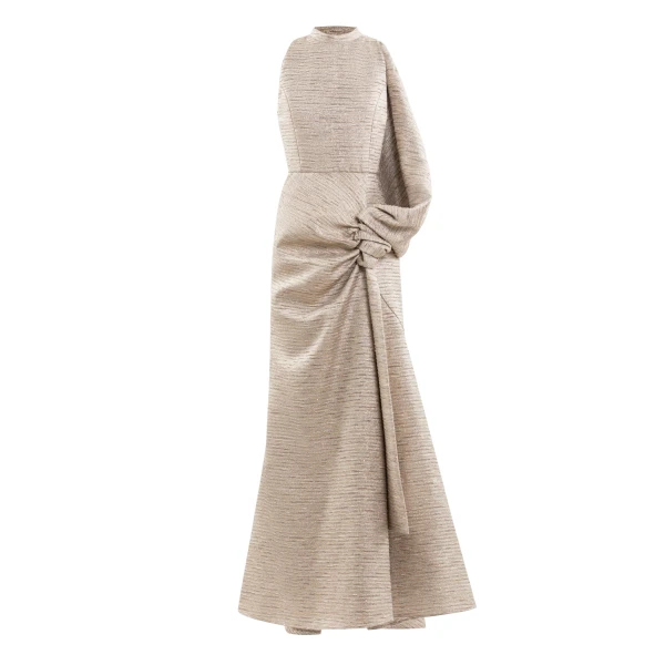 Saiid Kobeisy Light gold brocade dress