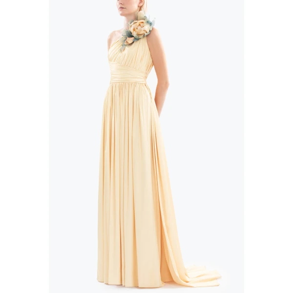 Saiid Kobeisy Long coco pleated dress