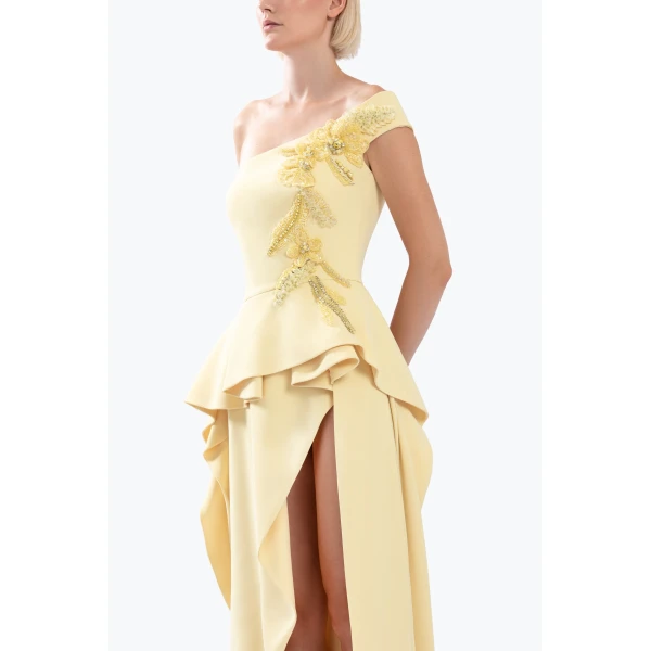 Saiid Kobeisy Long crepe embellished dress