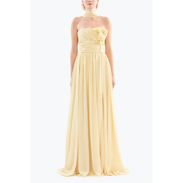 Saiid Kobeisy Long gathered dress