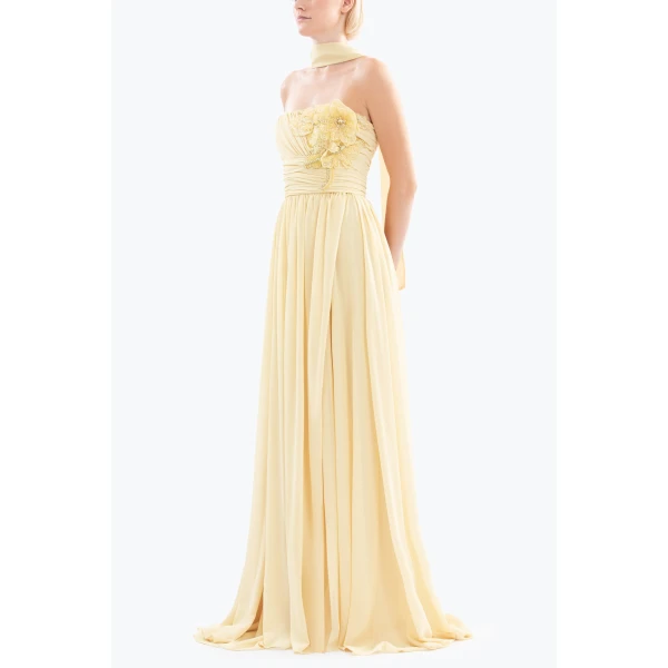 Saiid Kobeisy Long gathered dress