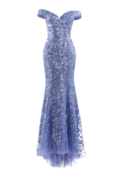 Saiid Kobeisy Off-Shoulder Sequin Embroidered Long Dress