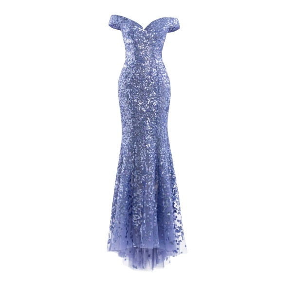 Saiid Kobeisy Off-Shoulder Sequin Embroidered Long Dress