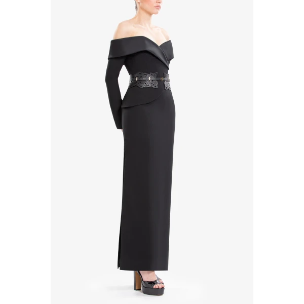 Saiid Kobeisy Off-shoulder crepe midi dress